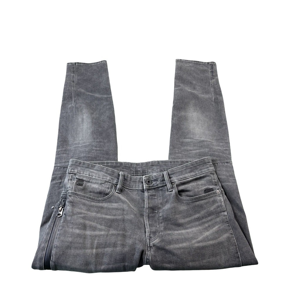 G-Star Raw Gray Zipper Citishield 3D Tapered Mens Jeans Size 33x34